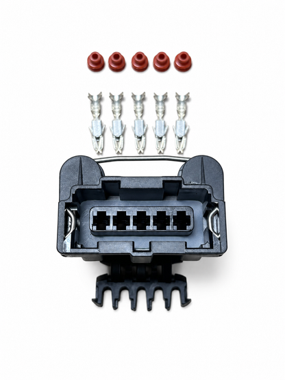 Front mating face of 5-pin Bosch-style female connector