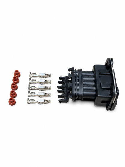 Side view of 5-pin Bosch-style female connector kit