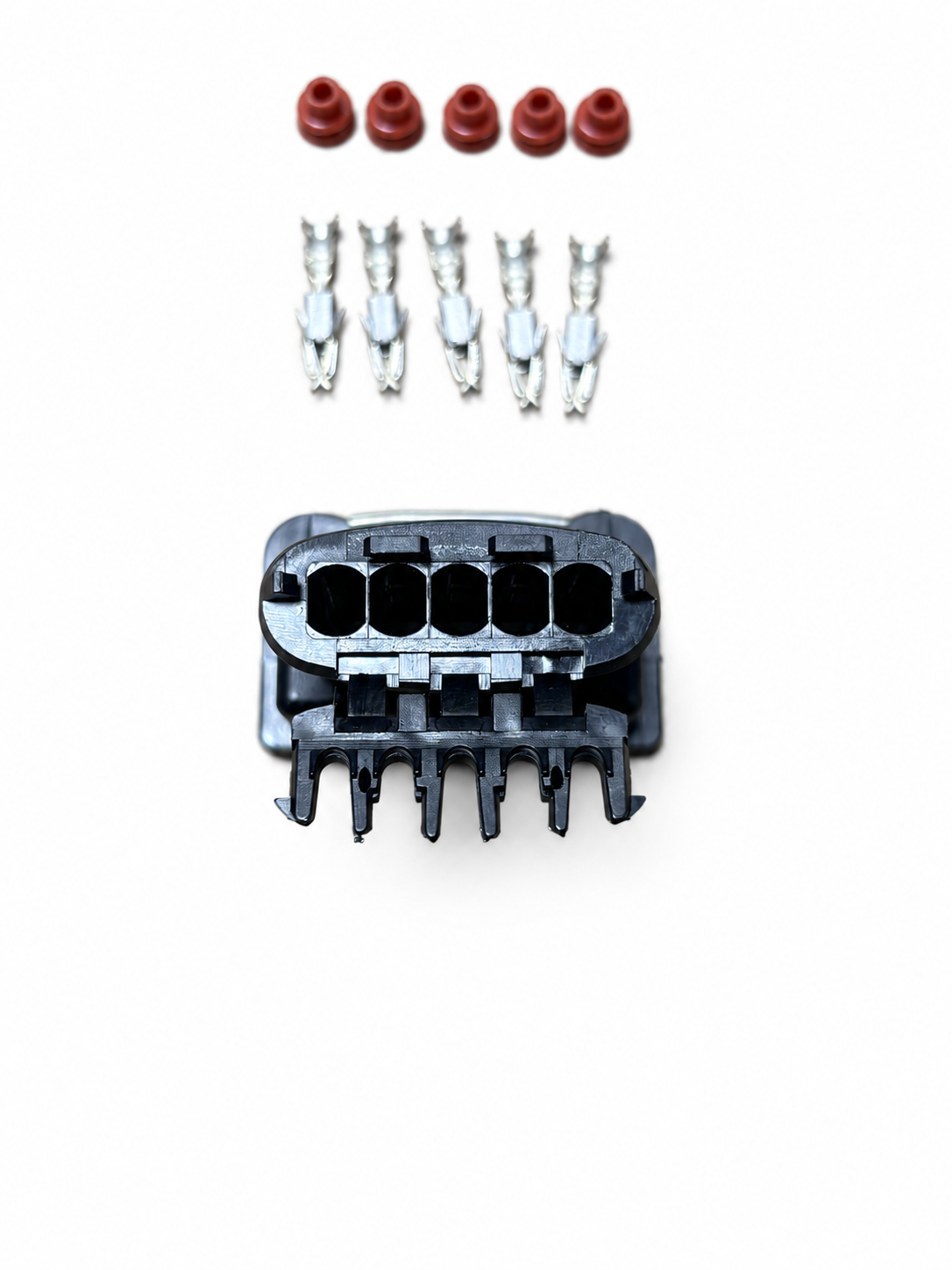 Rear wire entry of 5-pin Bosch-style female connector