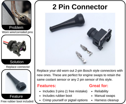 2 Pin BOSCH Style Connector for BMW E30 E34 E36